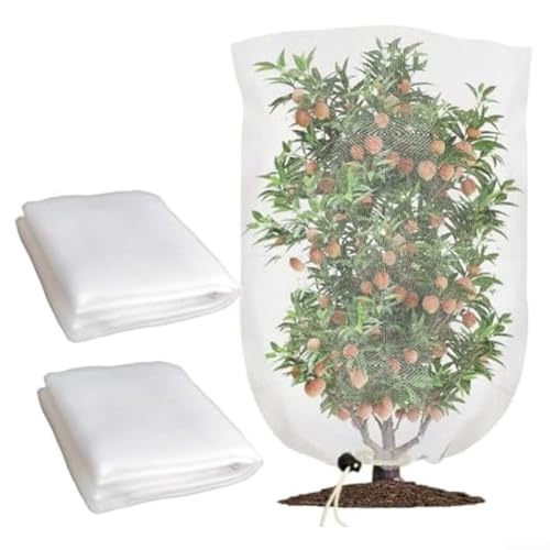 2 x Insektenschutz-Gartennetzbeutel mit Kordelzug zur sicheren Sicherung von Pflanzen (1,2 x 1,4 m) von Hasaller