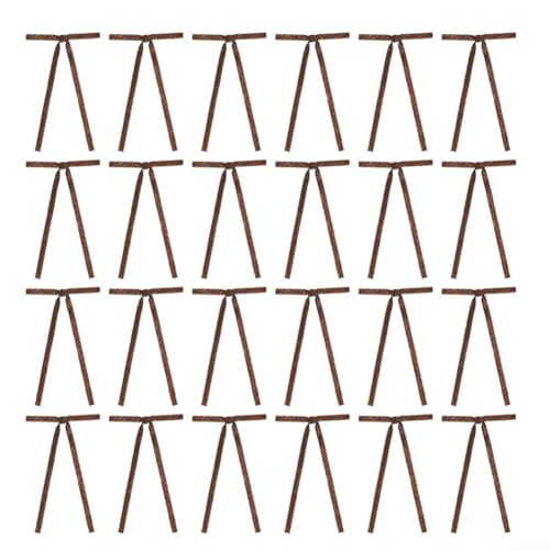 24 Stück Weihnachtsschleifen aus Samtmaterial für Weihnachten für Baum, Hochzeit und Heimdekoration, mit Krawattenschlaufen für sichere und wiederverwendbare Befestigung (Kaffee) von Hasaller