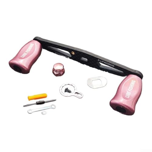 Angelrolle mit Wippgriff aus Kohlefaser für Metanium für Bantam für SLXDC Rollen inklusive Werkzeug für Wartung und Ersatzkompatibilität (rechte Hand, pink) von Hasaller