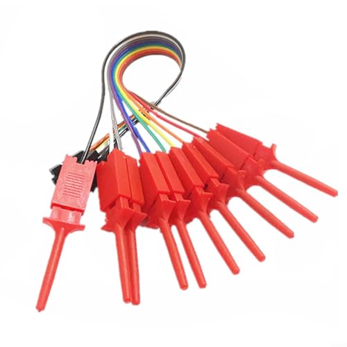 Boost Your Testing Efficiency 10PIN Haken Clip Line Kit für Logic Analyzer (rot) von Hasaller