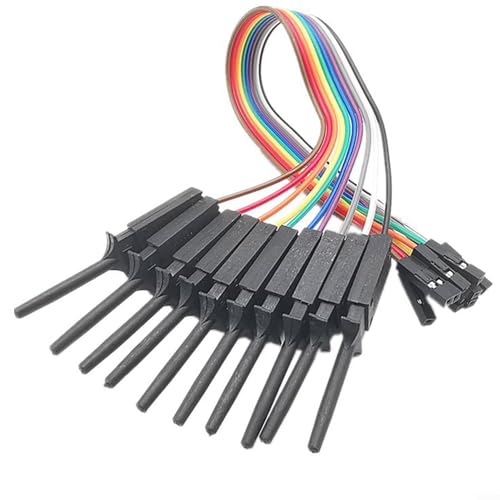 Boost Your Testing Efficiency 10PIN Haken Clip Line Kit für Logic Analyzer (schwarz) von Hasaller