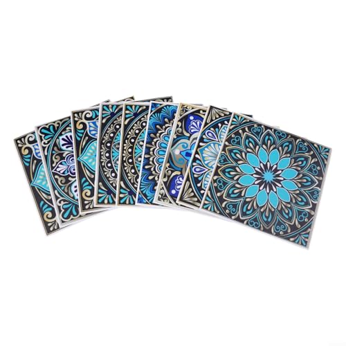 Chic Home Decoration 10 Stück wasserdichte PVC-Wandaufkleber mit eleganten Kristall-Mandalas von Hasaller