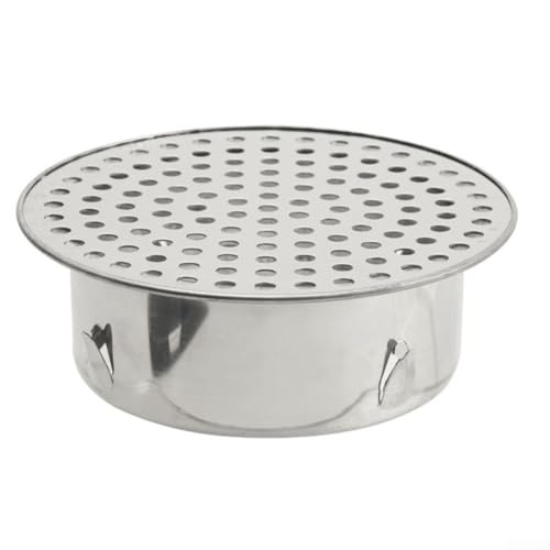 Edelstahl-Abflussabdeckung, Laubschutz, Schmutzfiltereinsatz, für den Außenbereich, PVC-Rohr, Bodenablauf, Dachrinne, Balkon, Ablaufloch, Zubehör (110 Röhren) von Hasaller