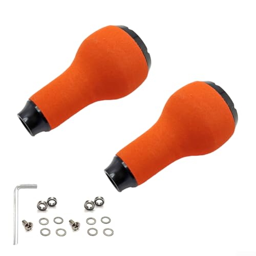 Ersatzgriff für DAIWA Spinningscasting Angelrollen, kompatibel mit SAHARA, MIRAVEL, NASCI und Sephia Serien Modellen (2 Set orange) von Hasaller