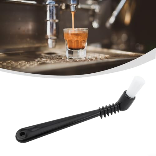 Espressomaschinen-Reinigungsbürste für Kaffeemaschinen und Mühlen mit Nylonborsten und langem Griff, um enge Bereiche zu erreichen und die Hände zu schützen (schwarz) von Hasaller