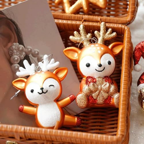 Festliche Weihnachtsbaumschmuck-Kollektion mit Schneeflocken, Hirschen und einzigartigen Designs für saisonale Dekoration (die rosa Ratte) von Hasaller