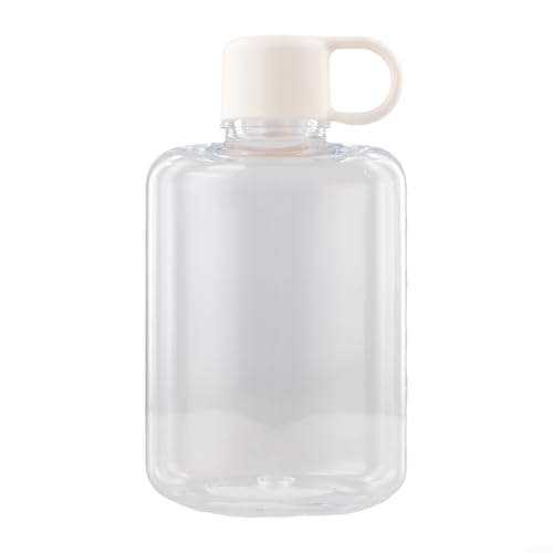 Flache Wasserflasche, 360 ml, ideal für Outdoor-Aktivitäten, mit Aufhängering, Weiß von Hasaller