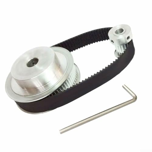 Hasaller Zahnriemenscheibe aus Aluminiumlegierung, 8 mm breit, 20 Zähne und 60 Zähne + 200 mm Riemen + Lager für 3D-Drucker Hasaller Zahnriemenscheibe aus Aluminiumlegierung, 8 mm breit, 20 Zähne und 60 Zähne + 200 mm Riemen + Lager für 3D-Drucker von Hasaller