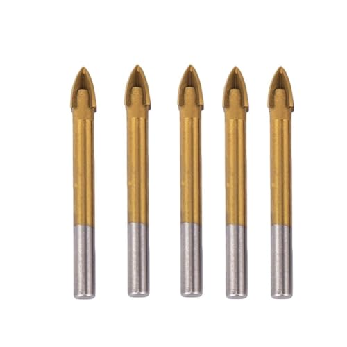 Glas- und Fliesenbohrer, 512 mm, geeignet für Metall, Marmor, Holz (12 mm), 5 Stück von Hasaller