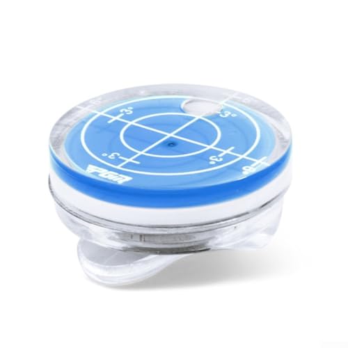 Golfball-Marker-Wasserwaage mit 25 mm Magnet für einfaches Anklemmen an Hutgürteltasche, schräge grüne Ablesung verbessert die Genauigkeit (schwarz) (blau) von Hasaller