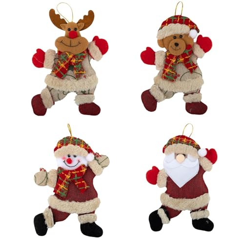 Hängende Cheer einzigartige Dekostücke mit einem kuscheligen Weihnachtsmann und frostigem Begleiter (A+B+C+D) von Hasaller