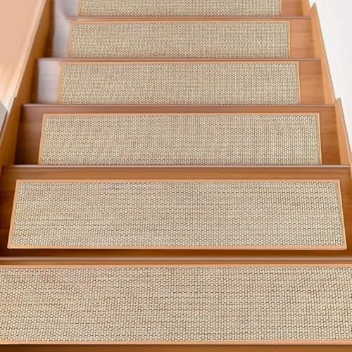 Haltbarkeit und Komfort kombiniert, 2 Stück, waschbar, rutschfeste Stufenmatten für jeden Schritt (beige) von Hasaller