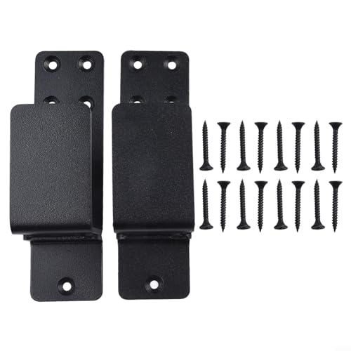 Hasaller 2 Stück Türbarrikadenhalterungen für 2 x 4 Holz Karbonstahl Türstange Halter Sicherheit Türschlösser Halterungen Verstärkung Tür Sicherheit Barrikade Halterung für Zuhause Scheune Garage Tor von Hasaller