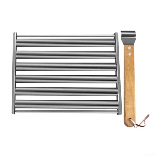 Hasaller Abnehmbares Edelstahl-Wurstgestell Wurstgestell BBQ Hot Dog Roller BBQ Hot Dog Roller Grill Rack Wurst Grillwerkzeug mit abnehmbarem Gestell für einfache Reinigung und perfektes Kochen (groß) von Hasaller