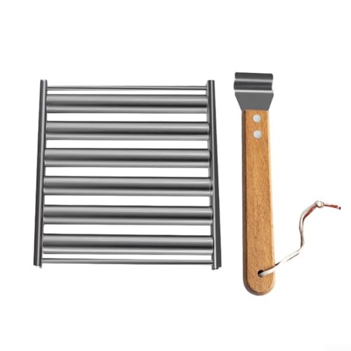 Hasaller Abnehmbares Edelstahl-Wurstgestell Wurstgestell BBQ Hot Dog Roller BBQ Hot Dog Roller Grill Rack Wurst Grillwerkzeug mit abnehmbarem Gestell für einfache Reinigung und perfektes Kochen von Hasaller