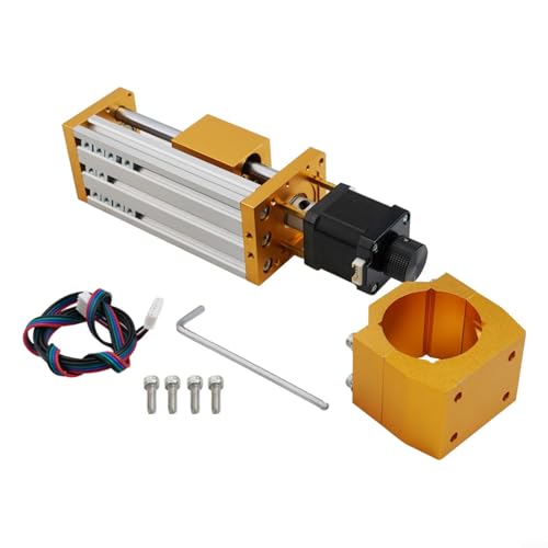 Hasaller Aluminium Z Linear Slide Stage with Ball Screw and Stepper Motor 85mm Travel CNC Router Table for Precision Frilling and Industrial Automation Low Noise Design Includes Cable and Hex Wrench von Hasaller