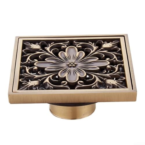 Hasaller Antik Messing quadratischer Bodenablauf 10 x 10 cm hoher Durchfluss Anti-Verstopfung Design selbstdichtend desodorierender Duschablauf mit Edelstahl-Filtersieb für Badezimmer Küche großer Hasaller Antik Messing quadratischer Bodenablauf 10 x 10 cm hoher Durchfluss Anti-Verstopfung Design selbstdichtend desodorierender Duschablauf mit Edelstahl-Filtersieb für Badezimmer Küche großer von Hasaller