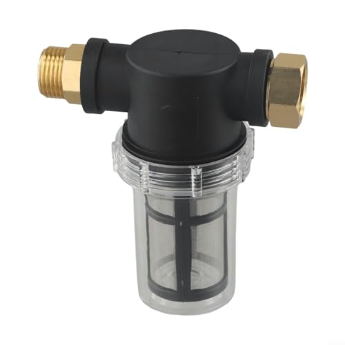 Hasaller Auto Waschmaschine Einlassfilter Gewindeverbindung Hochdruck Autowaschmaschine Einlassfilter Gewindegelenk für Gartenschlauch PP PC Edelstahl Wasserfilter Sandfilter für Hochdruckreiniger von Hasaller