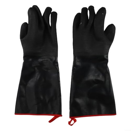 Hasaller BBQ Gloves BBQ Heat Resistant Gloves Neoprene Oven Mitts Waterproof Cooking Mitts Oil Resistant Kitchen Grilling Gloves with Cotton Lining for Outdoor Barbecue Baking(Large) von Hasaller