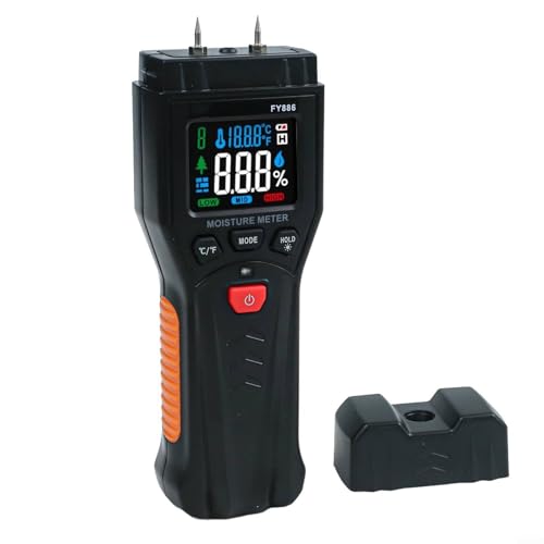 Hasaller Digitales Holzfeuchtemessgerät für Brennholz, Trockenbau, Holz, Baumaterialien, Pin-Typ-Detektor mit 0–60 % Reichweite ± 2 % Genauigkeit, Hintergrundbeleuchtung, LCD-Warnungen, Batteriestatus Hasaller Digitales Holzfeuchtemessgerät für Brennholz, Trockenbau, Holz, Baumaterialien, Pin-Typ-Detektor mit 0–60 % Reichweite ± 2 % Genauigkeit, Hintergrundbeleuchtung, LCD-Warnungen, Batteriestatus von Hasaller