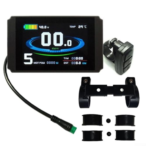 Hasaller E-Bike-LCD-Display, KT LCD8H, 24 V, 36 V, 48 V, wasserdichter Stecker, Echtzeit-Überwachung, kompatibel mit KT-Controller und E-Bike-Kit von Hasaller