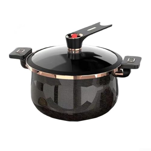 Hasaller Emaille-Schnellkochtopf, Gusseisen-Schnellkochtopf, Antihaft-Suppentopf mit Emaille-Beschichtung, Doppelgriff zum Schmoren, Dämpfen, Kochen (5 l B-Lack) von Hasaller