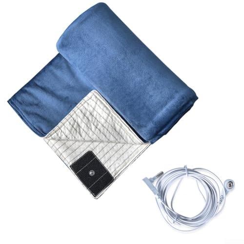 Hasaller Erdungsdecke, 50 x 70 cm, Silberfaserdecken, funktionale Erdungsdecke, Erdungsdecke, Bettlaken, Erdungsdecke, Überwurf-Set (blau) von Hasaller