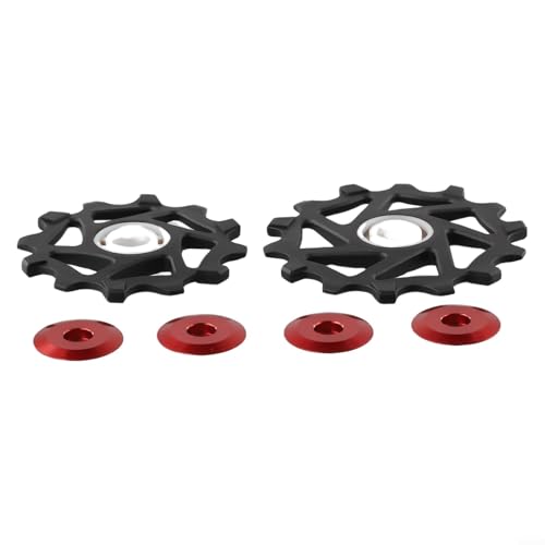 Hasaller Fahrrad-Umwerfer-Riemenscheibe-Set, Keramik-Kugellager, 12T + 14T, Keramiklager, Schaltwerk, Riemenscheibe, Joc-Schlüssel-Rad für SRAM AXS 9, 10, 11 Geschwindigkeitsketten, Rot, 2 Stück Hasaller Fahrrad-Umwerfer-Riemenscheibe-Set, Keramik-Kugellager, 12T + 14T, Keramiklager, Schaltwerk, Riemenscheibe, Joc-Schlüssel-Rad für SRAM AXS 9, 10, 11 Geschwindigkeitsketten, Rot, 2 Stück von Hasaller