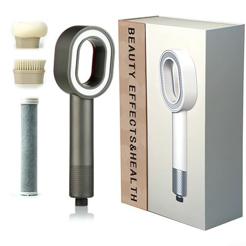Hasaller Gefilterte Duschkopf-Sets Multifunktionale Handbrause mit Filtern ABS 3-in-1 Schwamm Handbrause Hochdruck-Duschkopf mit Filter Anthrazit (Grau) von Hasaller