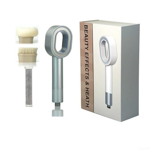 Hasaller Gefilterte Duschkopf-Sets Multifunktionale Handbrause mit Filtern ABS 3-in-1 Schwamm Handbrause Hochdruck-Duschkopf mit Filter Anthrazit (Silber) von Hasaller