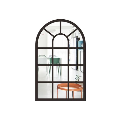 Hasaller Halbmond-Fensterspiegel, Bogenfenster-Design, Wandspiegel-Aufkleber, Holzrahmen, dekorativer Spiegel, selbstklebend, Acryl-Spiegel, Wandaufkleber für Zuhause, Büro, Flur, 42 x 27 cm (schwarz) Hasaller Halbmond-Fensterspiegel, Bogenfenster-Design, Wandspiegel-Aufkleber, Holzrahmen, dekorativer Spiegel, selbstklebend, Acryl-Spiegel, Wandaufkleber für Zuhause, Büro, Flur, 42 x 27 cm (schwarz) von Hasaller