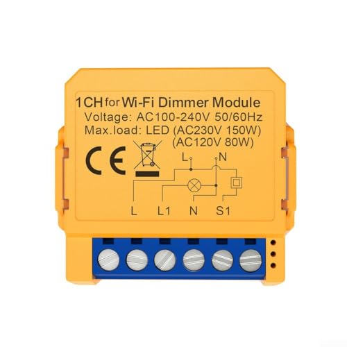 Hasaller Licht-Dimmschalter, Module, kabellos, intelligenter Dimmer, Lichtschalter, WiFi-Fernbedienungsbox mit Smart-Home-Sprachsteuerung, Timing-Zeitplan-Funktion (1-Gang) von Hasaller