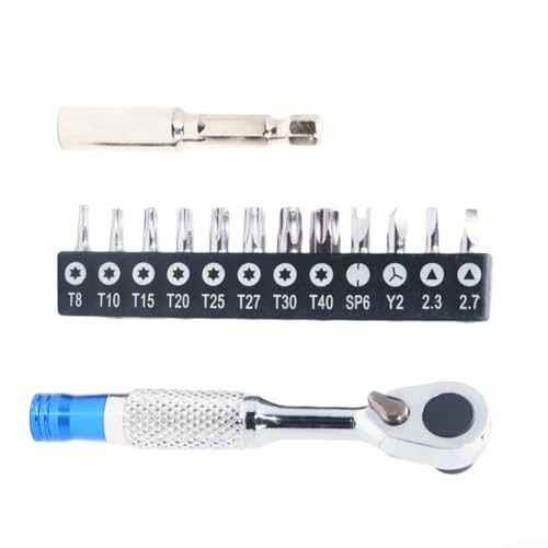 Hasaller Mini-Ratschen-Schraubendreher, 72 Zähne, Ratschen-Schraubendreher-Set mit Schraubendreher-Bits To-rx Kreuzkopf T8-T40 PH0-PH3 für professionelle Reparatur (C) von Hasaller