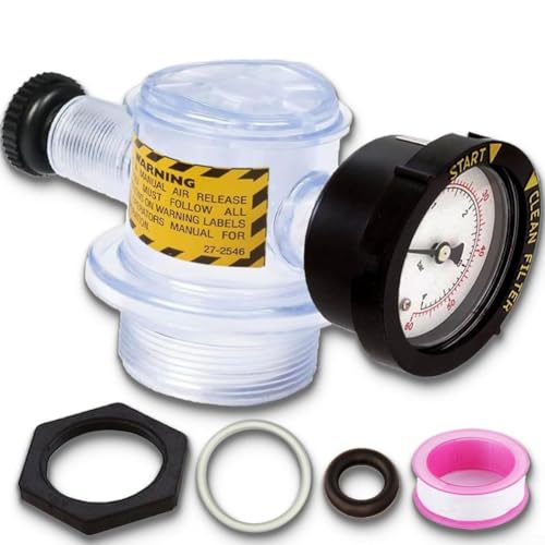 Hasaller Pool Filter Air Vent Assemblys 273564Z Manuelles Luftentlastungsventil Montage mit Manometer für Triton C-3 TR100C TR140C Pool Spa Sandfilter Ersatzteil von Hasaller