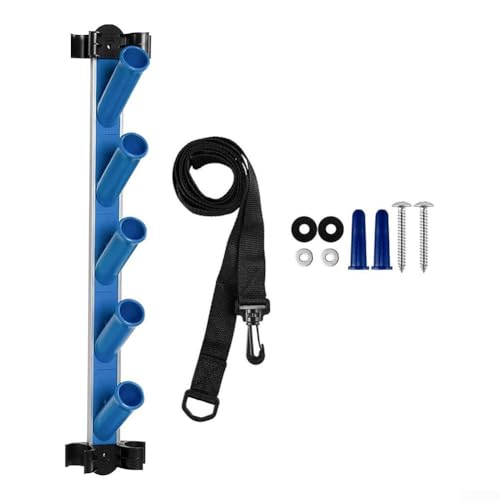 Hasaller Pool Storage Racks Wall Mounted Organizer Storage Rack PVC Swimming Pool Sto-rage System Pools Equipment Organizer Sto-rage Rack for Pools Cleaning Tools (5 Holes) von Hasaller