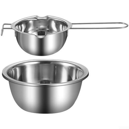 Hasaller Schokoladenschmelztöpfe aus Edelstahl, Schokoladenschmelztopf mit doppeltem Ausguss und hängendem Griff zum Schmelzen von Schokolade, Butter, Süßigkeiten, Seife, Kerzenherstellung und mehr (E Hasaller Schokoladenschmelztöpfe aus Edelstahl, Schokoladenschmelztopf mit doppeltem Ausguss und hängendem Griff zum Schmelzen von Schokolade, Butter, Süßigkeiten, Seife, Kerzenherstellung und mehr (E von Hasaller