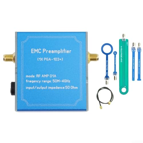 Hasaller Signalvorverstärker 50M-4GHz PGA-103+ EMC EM-I Magnetfeldsonde Signalvorverstärker Rauscharmverstärker Breitband-RF-Mikrowellen-Verstärker für Testmessung von Hasaller