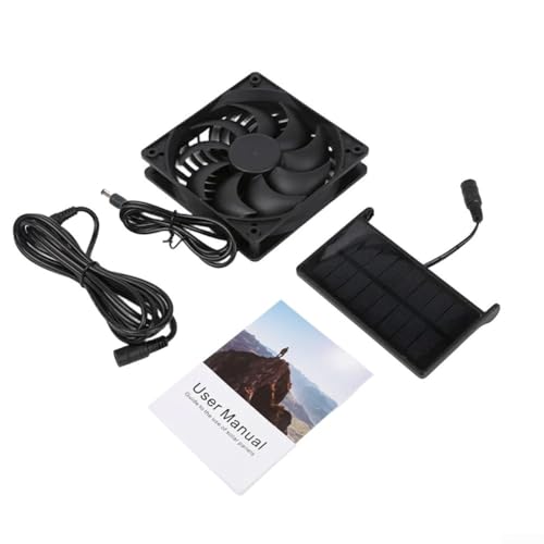 Hasaller Solarbetriebene Abluftventilatoren, 3 W, 5 V, Solarmodul-Lüftungsventilator, Gleichstrombetrieb, Luftzirkulationsventilator, wetterfest, So-lar-Panel-Lüfter für Wohnmobil, Gewächshaus Hasaller Solarbetriebene Abluftventilatoren, 3 W, 5 V, Solarmodul-Lüftungsventilator, Gleichstrombetrieb, Luftzirkulationsventilator, wetterfest, So-lar-Panel-Lüfter für Wohnmobil, Gewächshaus von Hasaller