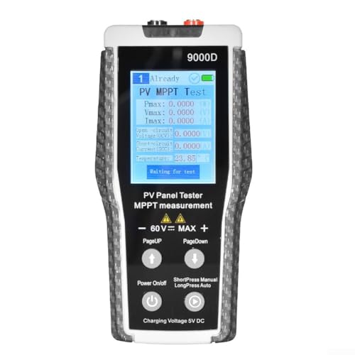 Hasaller Solarmodul-Tester 5–800 W 9000D 7,1 cm TFT-Display MP-PT Power Analyzer mit Spannung, Strom, Leistungskurven, Grafiken, Datenspeicherung, Überlastung, Verpolungsschutz für von Hasaller