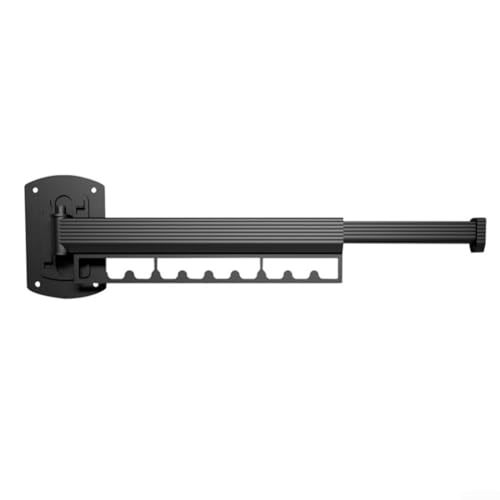 Hasaller Wäscheständer zur Wandmontage, Aluminiumlegierung, einziehbarer Kleiderständer, faltbarer Wäscheständer, Outdoor-Wäscheständer, Wäscheständer (A schwarz) von Hasaller