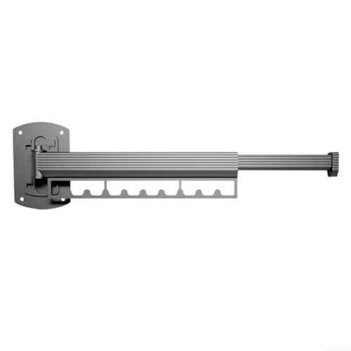 Hasaller Wäscheständer zur Wandmontage, Aluminiumlegierung, einziehbarer Kleiderständer, faltbarer Wäscheständer, Outdoor-Wäscheständer, Wäscheständer (D Grau) von Hasaller