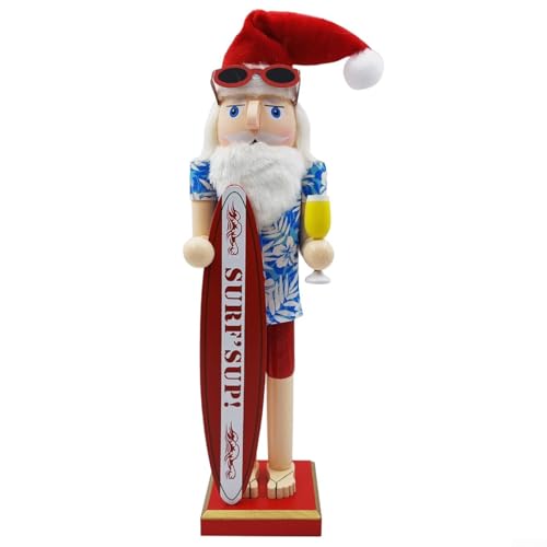 Hasaller Weihnachten Nussknacker Soldaten 38,1 cm Holz Nussknacker Weihnachtsdekoration Weihnachten Weihnachtsmann Figur Puppe für Urlaub Zuhause Party Xmas Regale Tischdekoration (B) von Hasaller