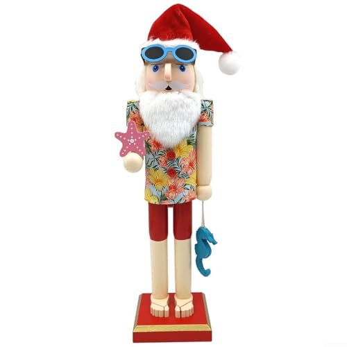 Hasaller Weihnachten Nussknacker Soldaten 38,1 cm Holz Nussknacker Weihnachtsdekoration Weihnachten Weihnachtsmann Figur Puppe für Urlaub Zuhause Party Xmas Regale Tischdekoration (D) von Hasaller