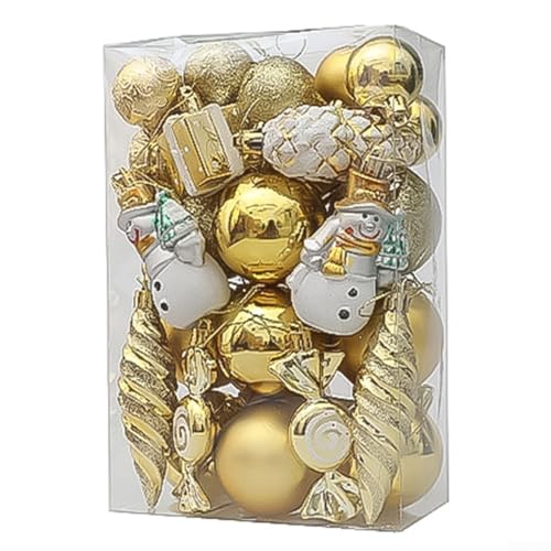 Hasaller Weihnachtskugel, goldene Weihnachtskugel-Ornamente, 20/29 Stück, schaffen eine schöne Atmosphäre für Ihre Weihnachtsfeier (C) von Hasaller