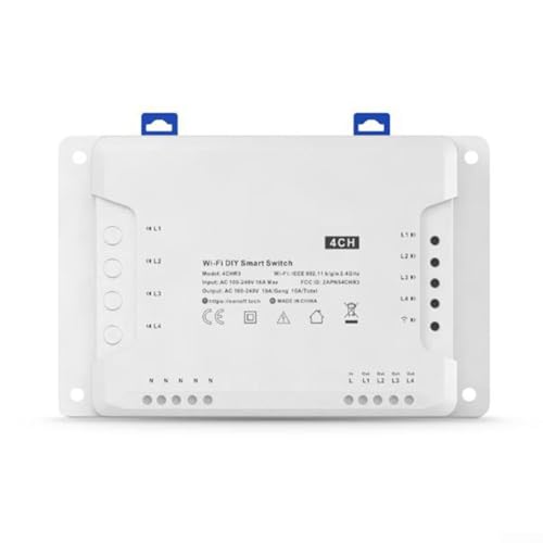 Hasaller für Tuya für Smart Life WLAN-Relaismodul mit 4 Kanälen, Timer-Funktionsmodi (für 4CH R3) von Hasaller