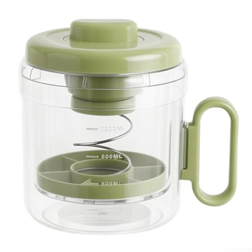 Joghurtsieb und Tofupresse Mehrzweck-Werkzeug für Käse, Nussmilch und Soßenzubereitung mit eingebautem Filtertuch und transparentem Behälter (Olivgrün) von Hasaller