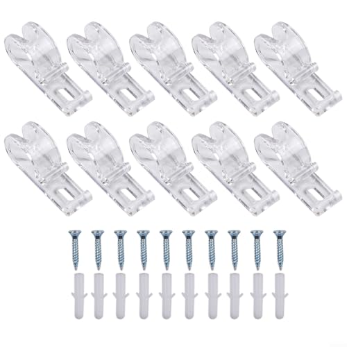 Kabelführungsclips 20 Stück Set aus transparentem Material für Vorhänge und Jalousien mit komplettem Montageset Kabelführungsclips 20 Stück Set aus transparentem Material für Vorhänge und Jalousien mit komplettem Montageset von Hasaller