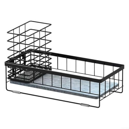 Küchenspüle Aufbewahrungslösung, schnell trocknender Schwammhalter mit stabilem Design für optimale Organisation (schwarz) von Hasaller