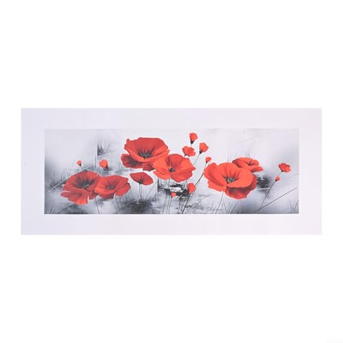Künstlerisches Leinwandbild mit roten Blumen zur Verschönerung von Wänden zu Hause und im Büro von Hasaller