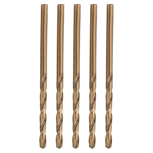 M35 Kobalt-Bohrer, 5-teiliges Set für präzises Bohren in härteren Materialien wie Edelstahl (3 mm) von Hasaller